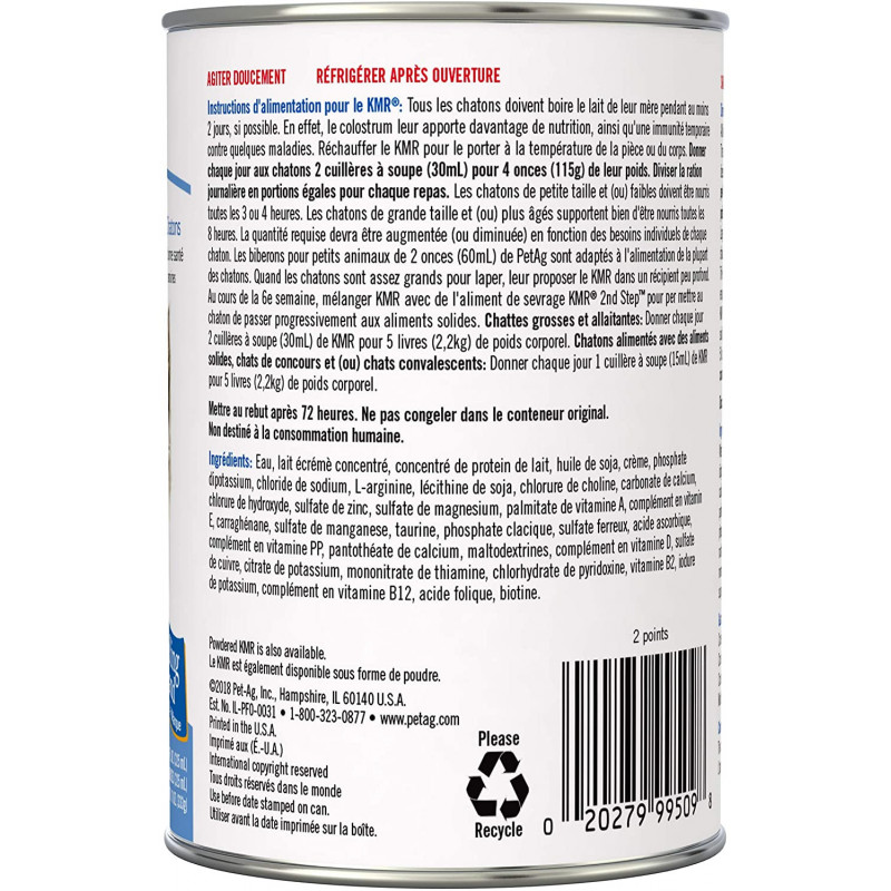 PetAg, Lait maternisé KMR liquide, 325 ml