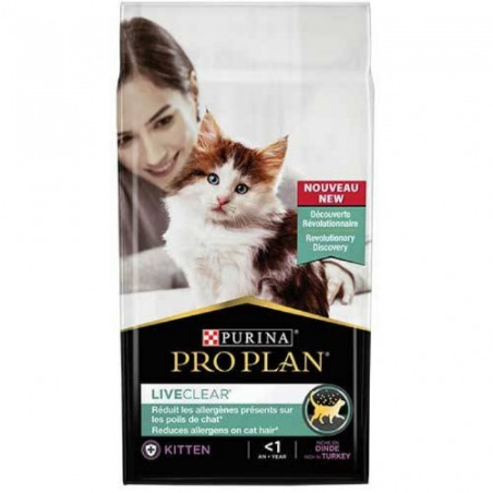 Purina, Croquettes ProPlan Chaton Dinde LiveClear