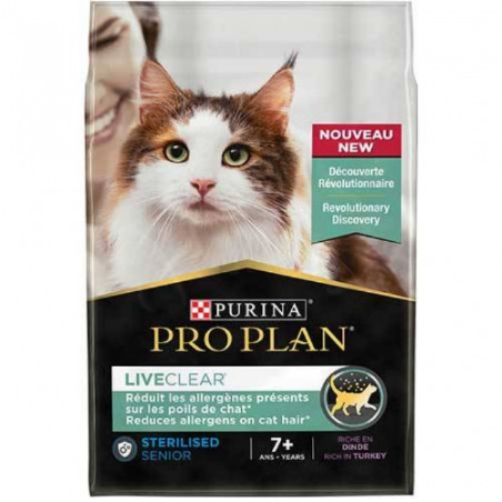 Purina, Croquettes ProPlan Sterilised Chat 7+ LiveClear