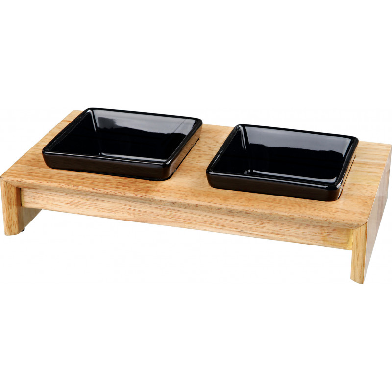 Set di ciotole, ceramica/legno