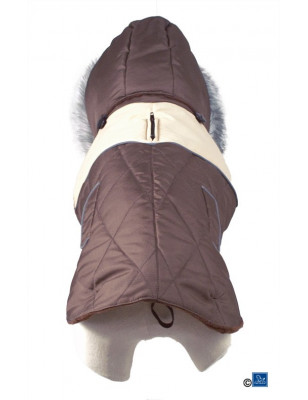 Brown hooded puffer jacket