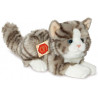 Hermann teddy, Cat lying gray 20 cm