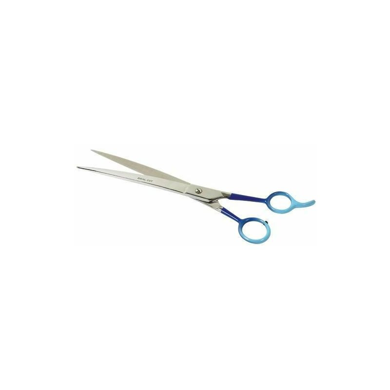 Forbici curve blu 22,5 cm anelli sfalsati IdealCut