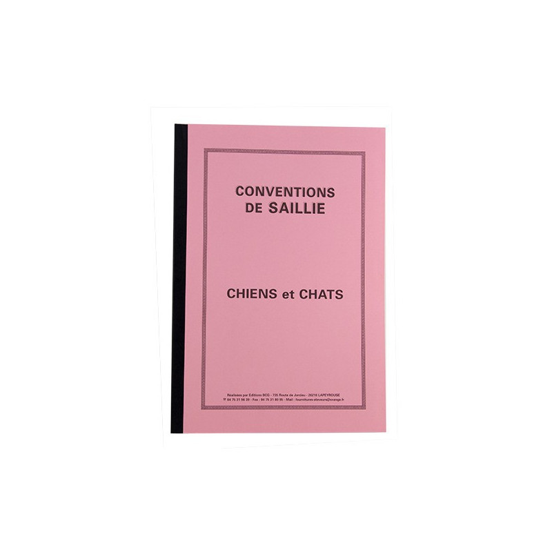 Carnet de conventions de saillie pour élevage Carnet de conventions de saillie pour élevage