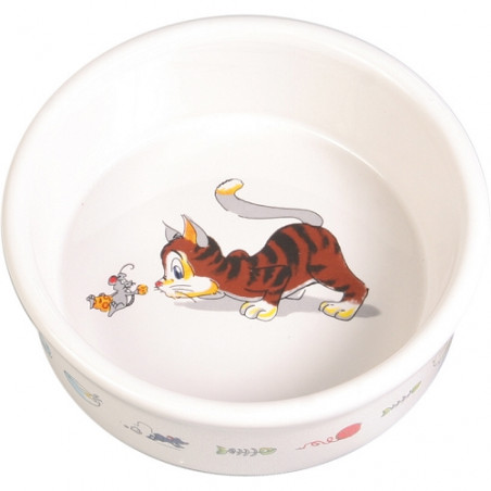 Ciotola per gatti in ceramica Trixie Cartoon Mouse 0,2 L