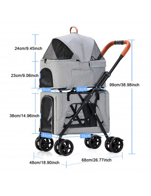 Abnehmbarer Doppelkinderwagen