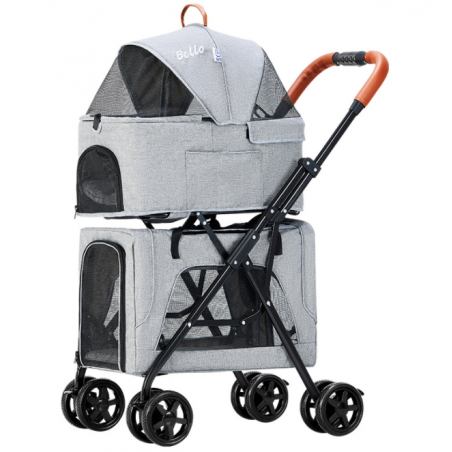 Poussette Double Amovible bleue