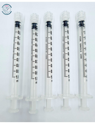 Pack of 5 Luer Lock Syringes 1ml