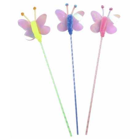 Butterfly feather duster cat toy