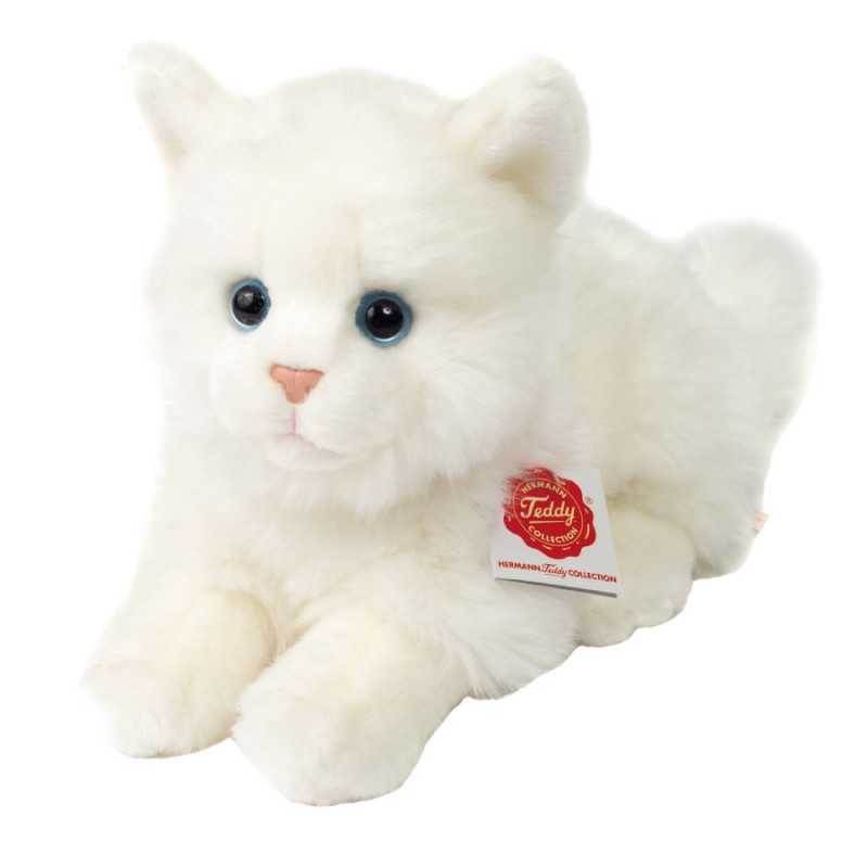 Peluche chat British Shorthair blanc Hermann Teddy