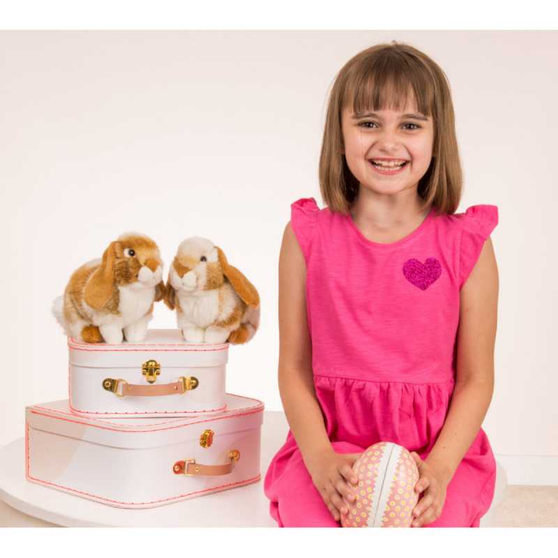 Peluche Lapin roux et blanc Hermann Teddy