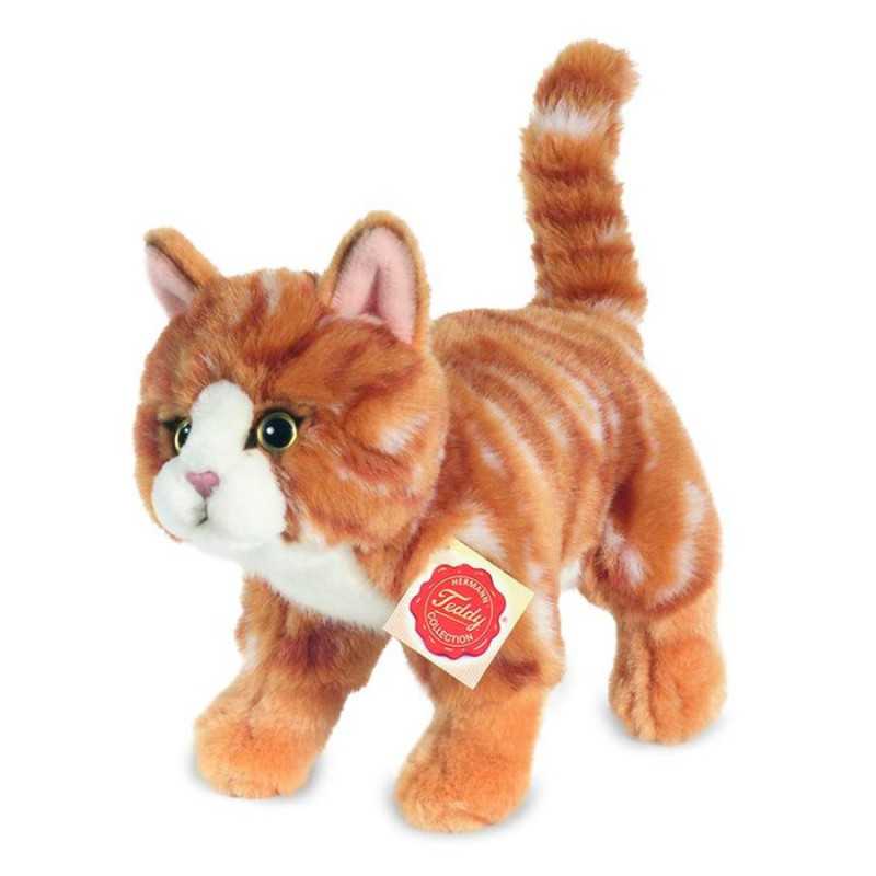 Peluche de gato atigrado rojo de pie Hermann Teddy