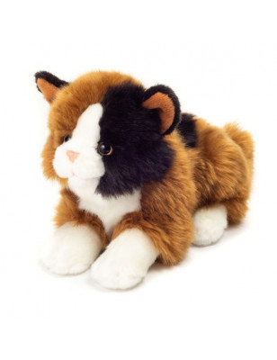 Hermann Teddy Lying Calico Cat Soft Toy