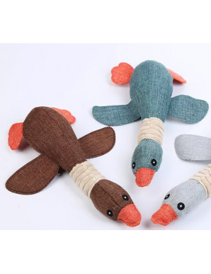 Duck plush dog toy