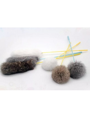 Rabbit feather duster for cats