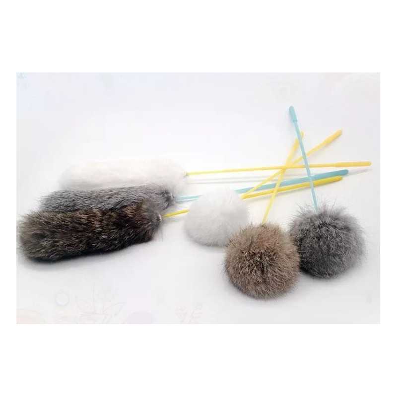 Rabbit feather duster for cats