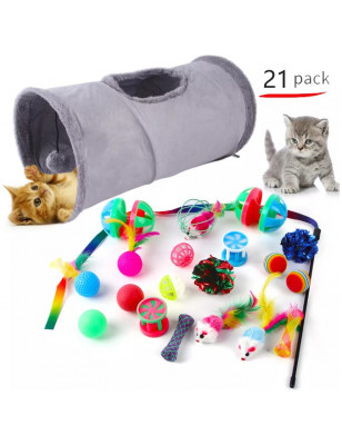 Set mit 22 Spielzeugen für Katzen und Kätzchen