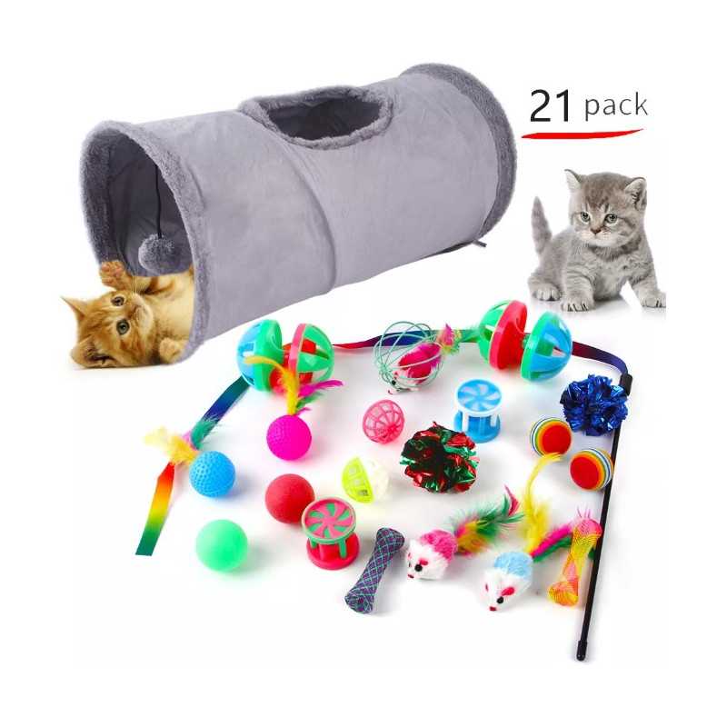 Kit di 22 giocattoli per gatti e gattini