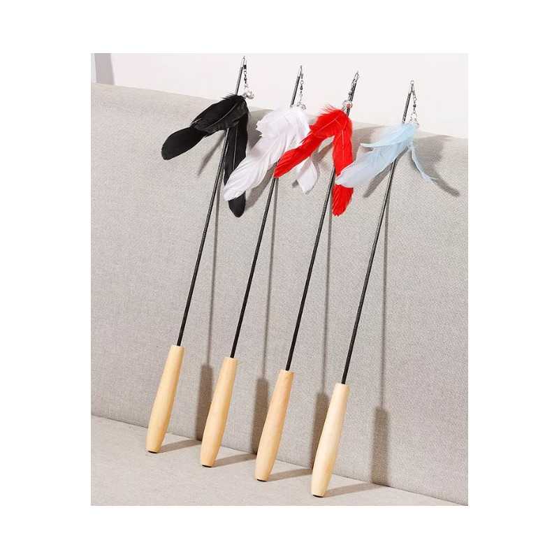 Canne à pêche pour chat manche en bois Canne à pêche pour chat manche en bois