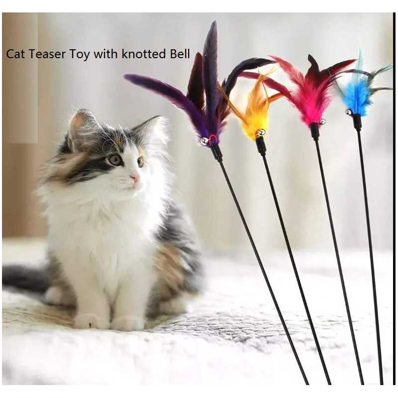 Rainbow feather duster with bell