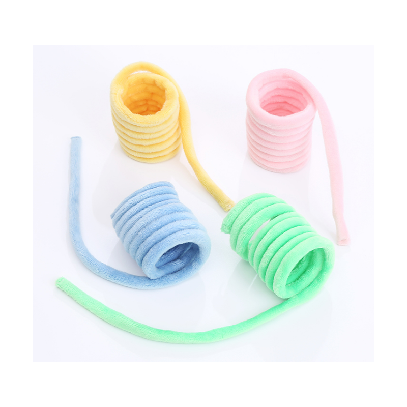 Velvet spring toy for cats
