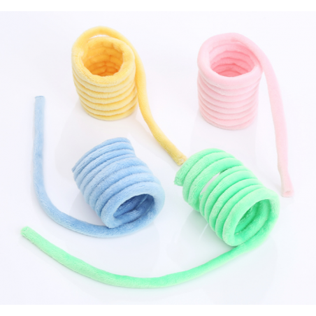 Velvet spring toy for cats