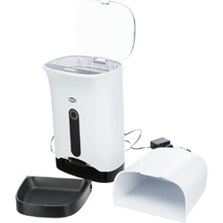 Distributeur automatique de nourriture croquettes TX8 Trixie 4,3 litres blanc et noir