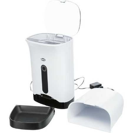 Distributeur automatique de nourriture croquettes TX8 Trixie 4,3 litres blanc et noir