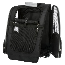 Transportín Trixie negro y gris con ruedas y mochila para perros pequeños