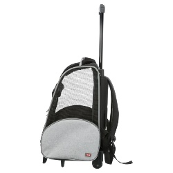 Transportín Trixie negro y gris con ruedas y mochila para perros pequeños